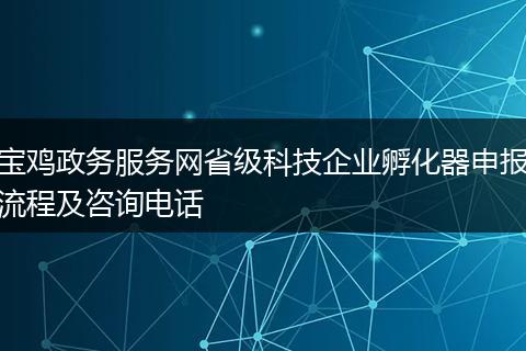 宝鸡政务服务网省级科技企业孵化器申报流程及咨询电话