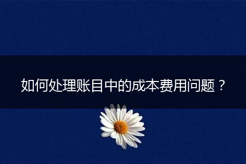 如何处理账目中的成本费用问题？