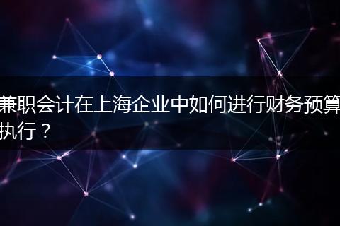 兼职会计在上海企业中如何进行财务预算执行？