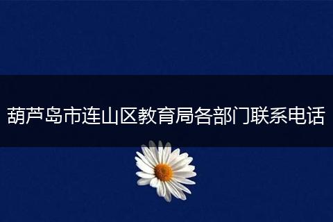 葫芦岛市连山区教育局各部门联系电话