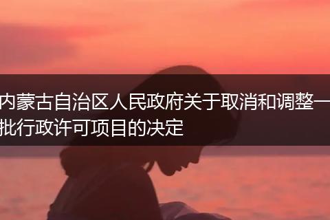 内蒙古自治区人民政府关于取消和调整一批行政许可项目的决定