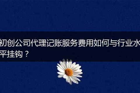 初创公司代理记账服务费用如何与行业水平挂钩？