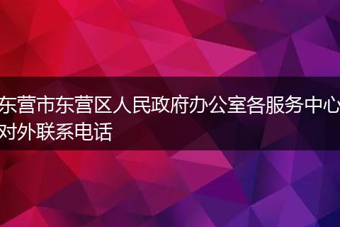 东营市东营区人民政府办公室各服务中心对外联系电话