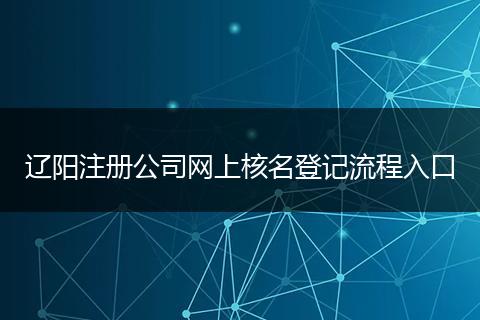 辽阳注册公司网上核名登记流程入口