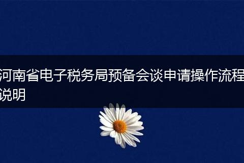河南省电子税务局预备会谈申请操作流程说明
