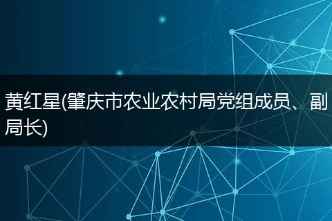 黄红星(肇庆市农业农村局党组成员、副局长)