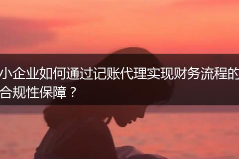 小企业如何通过记账代理实现财务流程的合规性保障？
