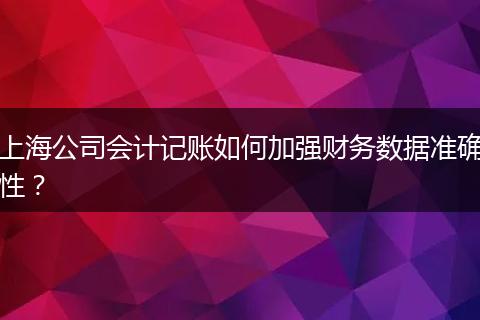 上海公司会计记账如何加强财务数据准确性？