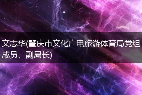 文志华(肇庆市文化广电旅游体育局党组成员、副局长)