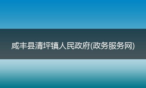 咸丰县清坪镇人民政府(政务服务网)