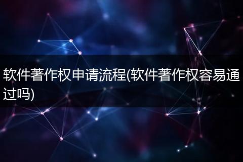 软件著作权申请流程(软件著作权容易通过吗)