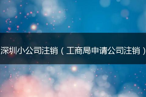 深圳小公司注销(工商局申请公司注销)