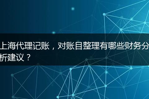 上海代理记账，对账目整理有哪些财务分析建议？
