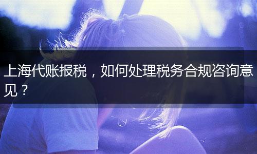 上海代账报税，如何处理税务合规咨询意见？