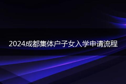 2024成都集体户子女入学申请流程
