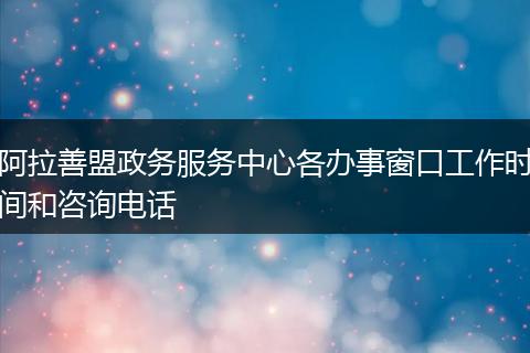 阿拉善盟政务服务中心各办事窗口工作时间和咨询电话