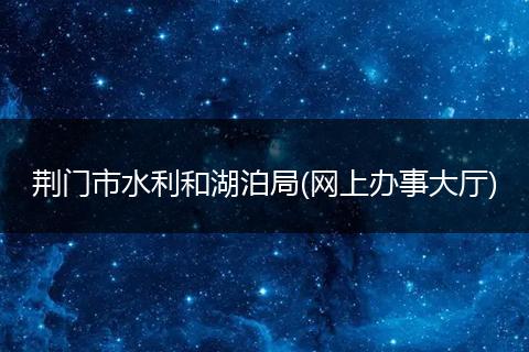 荆门市水利和湖泊局(网上办事大厅)