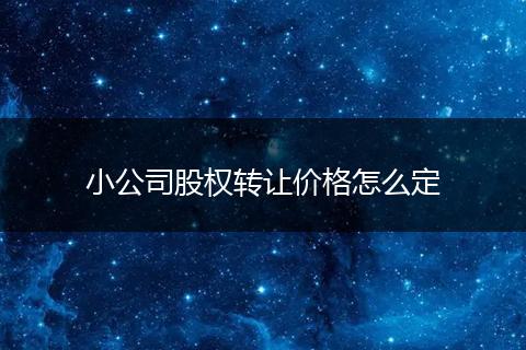 小公司股权转让价格怎么定