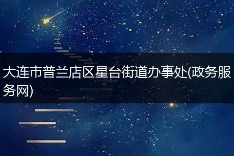 大连市普兰店区星台街道办事处(政务服务网)