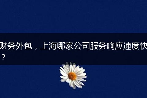 财务外包，上海哪家公司服务响应速度快？