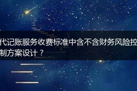 代记账服务收费标准中含不含财务风险控制方案设计？
