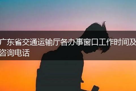 广东省交通运输厅各办事窗口工作时间及咨询电话