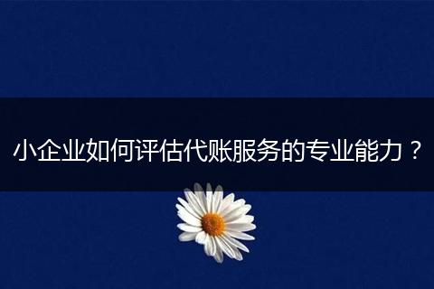 小企业如何评估代账服务的专业能力？