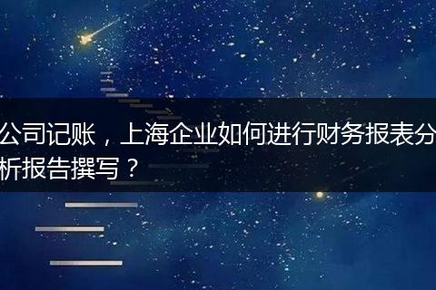 公司记账，上海企业如何进行财务报表分析报告撰写？
