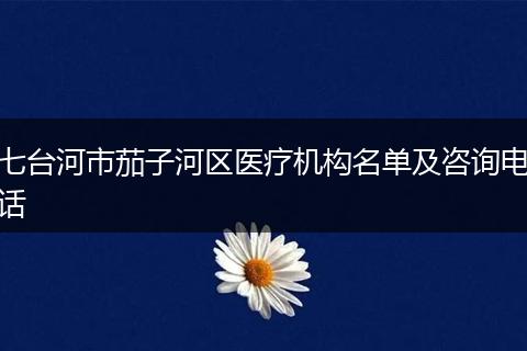 七台河市茄子河区医疗机构名单及咨询电话