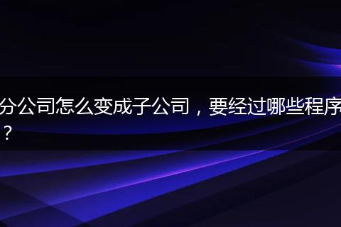分公司怎么变成子公司，要经过哪些程序？