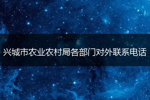 兴城市农业农村局各部门对外联系电话