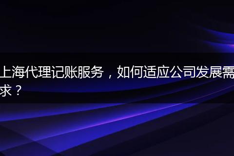 上海代理记账服务，如何适应公司发展需求？