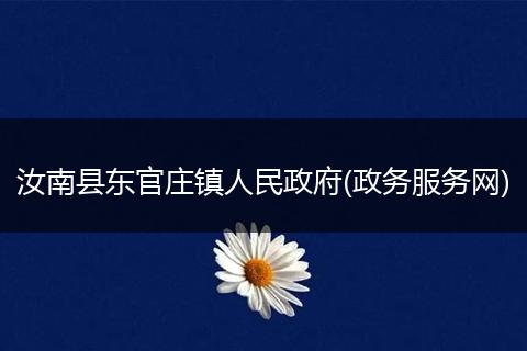 汝南县东官庄镇人民政府(政务服务网)