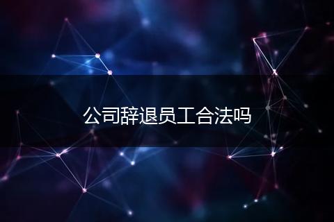 公司辞退员工合法吗