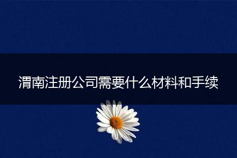 渭南注册公司需要什么材料和手续