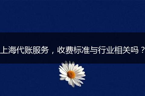 上海代账服务，收费标准与行业相关吗？