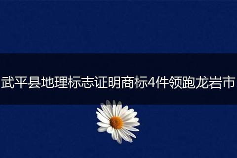 武平县地理标志证明商标4件领跑龙岩市
