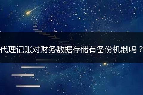 代理记账对财务数据存储有备份机制吗？