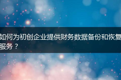 如何为初创企业提供财务数据备份和恢复服务？