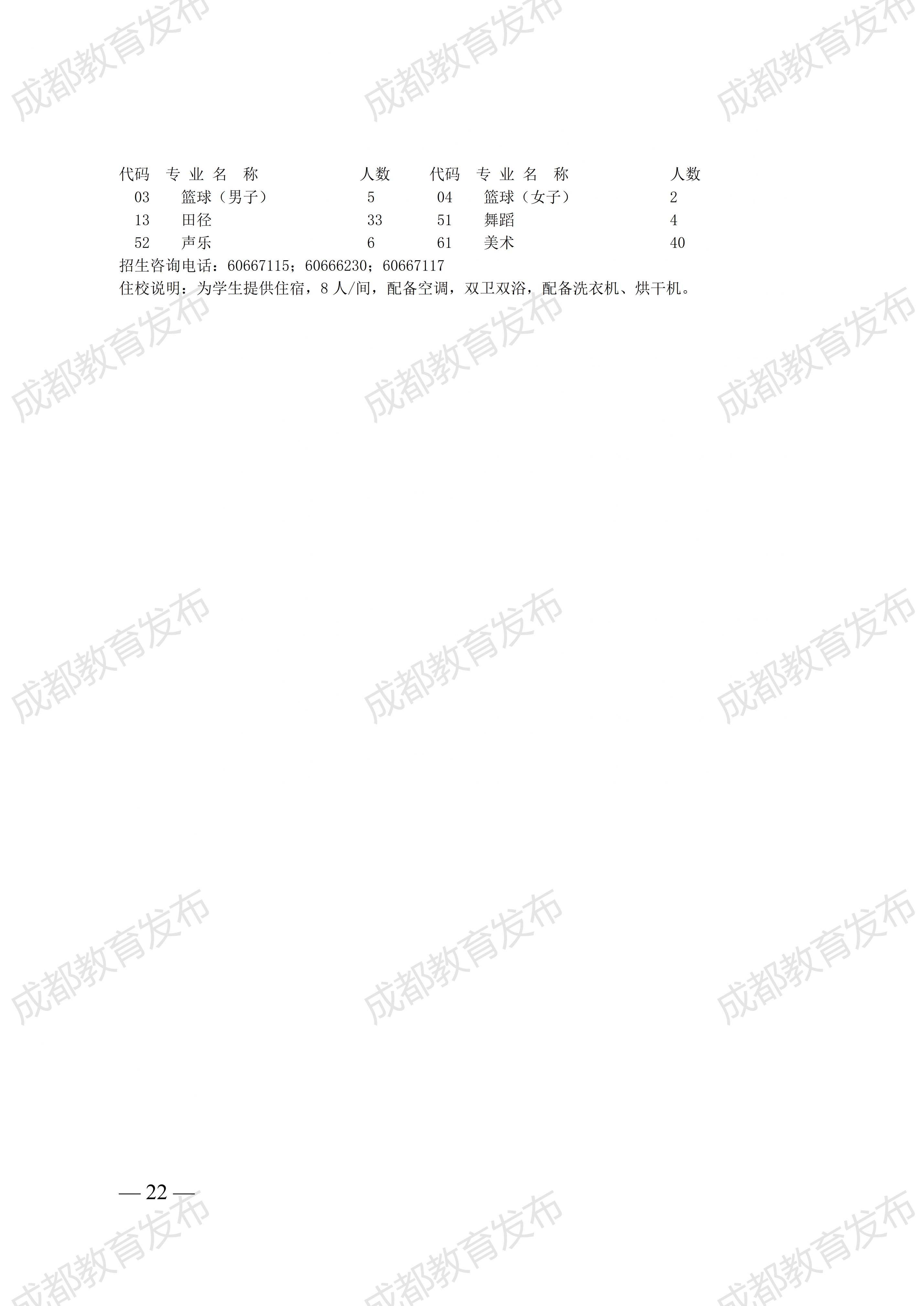 2025年成都普通高中艺体特长生招生计划