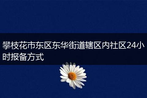 攀枝花市东区东华街道辖区内社区24小时报备方式