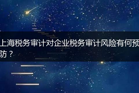 上海税务审计对企业税务审计风险有何预防？