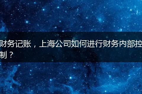 财务记账，上海公司如何进行财务内部控制？