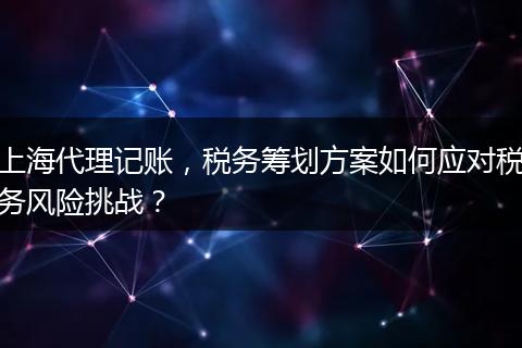 上海代理记账，税务筹划方案如何应对税务风险挑战？