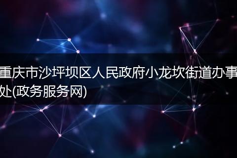 重庆市沙坪坝区人民政府小龙坎街道办事处(政务服务网)