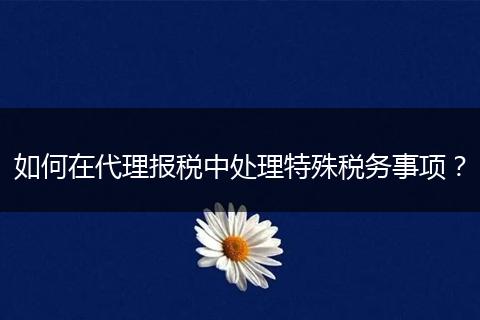 如何在代理报税中处理特殊税务事项？