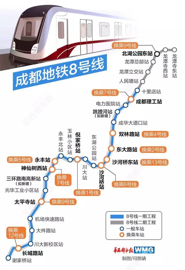成都地铁8号线二期线路图