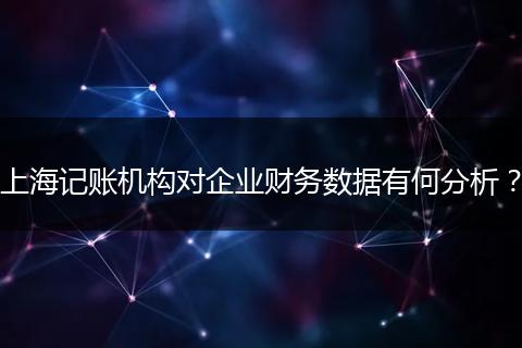 上海记账机构对企业财务数据有何分析？