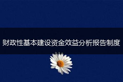财政性基本建设资金效益分析报告制度