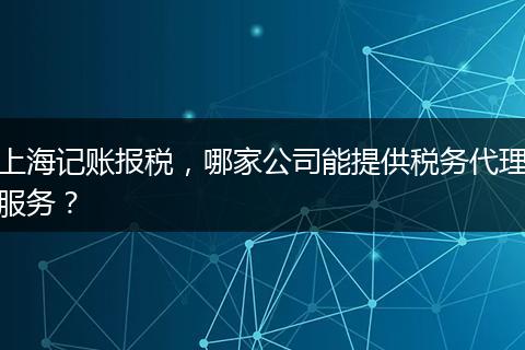上海记账报税，哪家公司能提供税务代理服务？